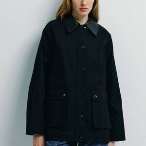 Rue Sophie Black Roth Leather Barn Jacket
